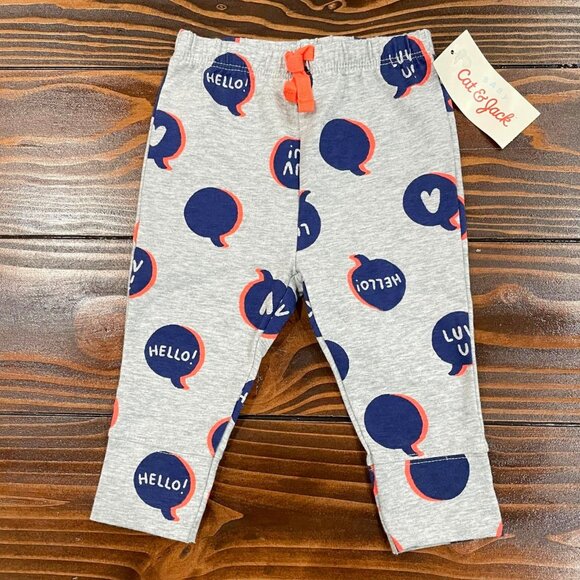 5/$20 NEW 3-6M Boys Hello & Luv You Joggers - Picture 2 of 4